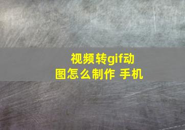 视频转gif动图怎么制作 手机